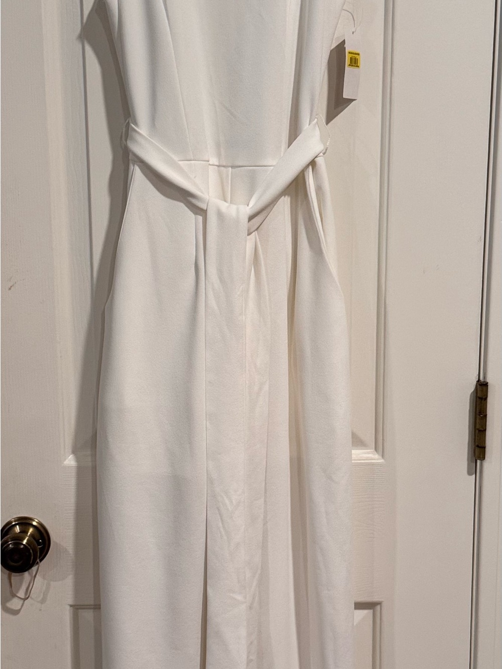 Ivory Ruffle Sleeve Belted Wide-Leg Jumpsuit – Size Small NWT